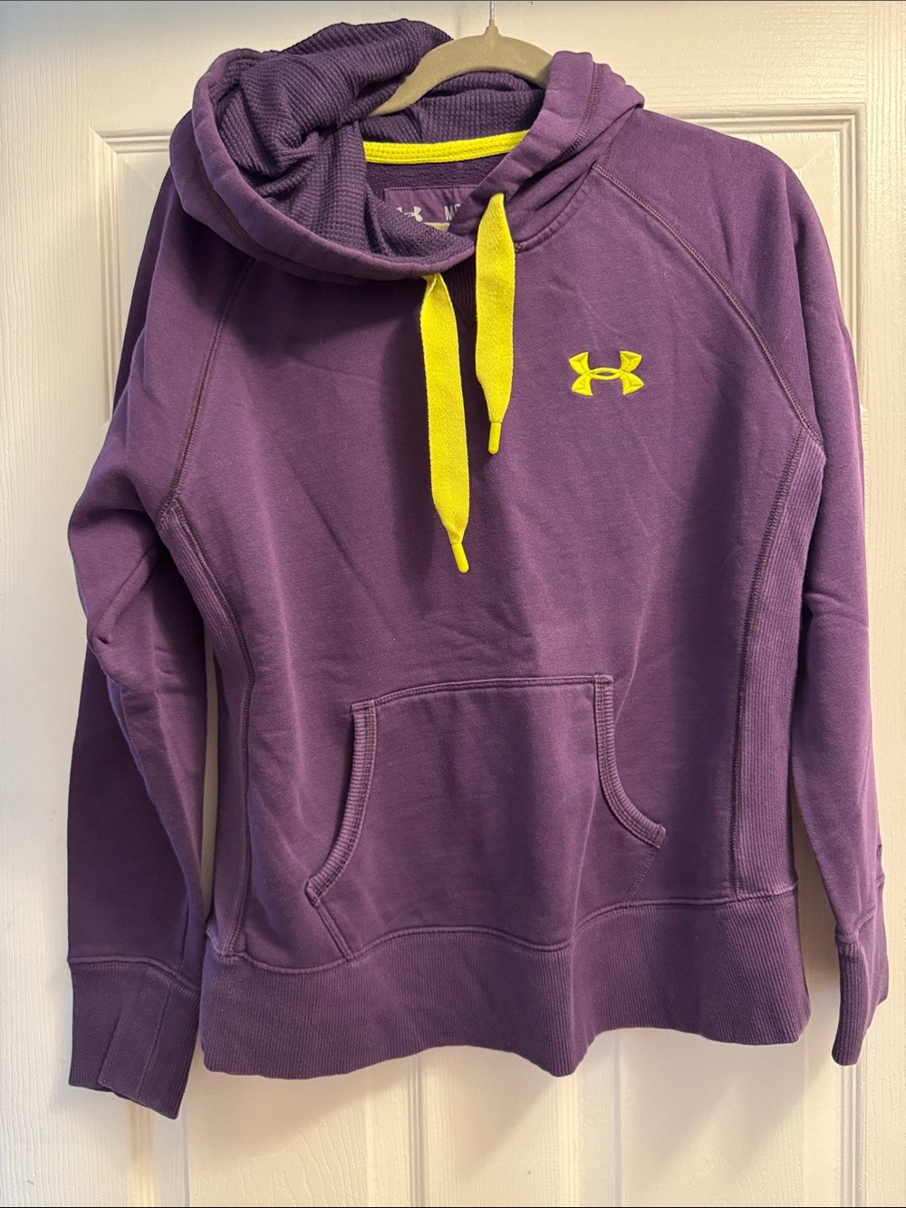 Under Armour Women's Purple Hoodie with Yellow Accents